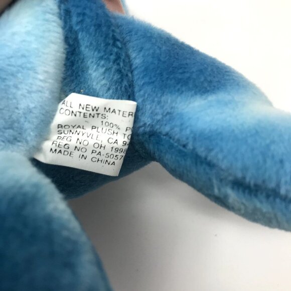 Royal Plush Beanie Baby Blue Tie Dye Rhino Rhinoceros Stuffed Animal Soft Toy - Picture 3 of 7